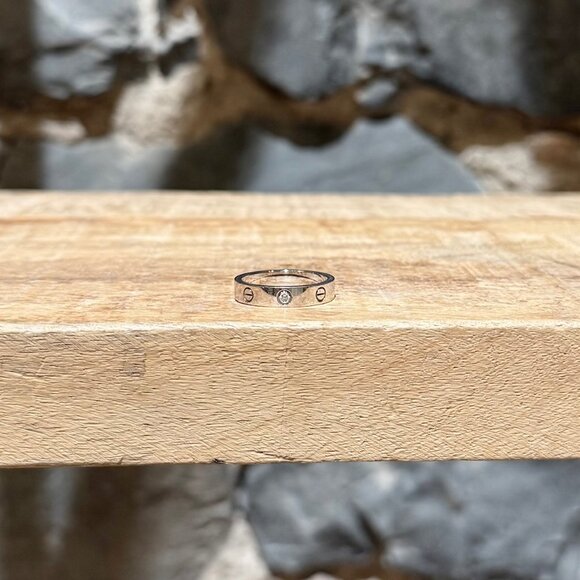 Cartier White Gold LOVE Small Model 1 Diamond Ring - Picture 3 of 15